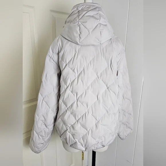 Uniqlo Women's Light Gray Puffer Jacket PUFFTECH Parka Size L - Picture 4 of 8